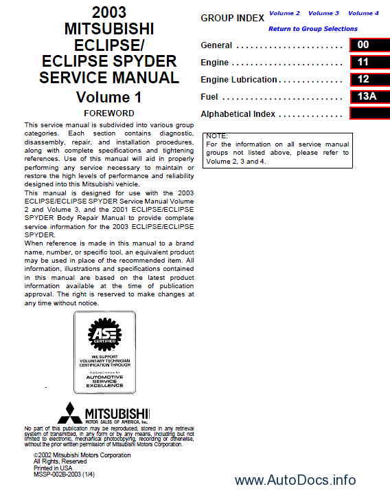 2003 Mitsubishi Eclipse Owners Manual Download15